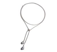 Zkydhbd Long collier en strass superposés pour femme élégant avec chaîne empilable avec accessoire en cristal pour un usage quotidien