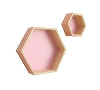 Zkydhbd Lot de 2 étagères hexagonales créatives - 4 couleurs au choix - Rangez vos clés, magazines - Pour garder la pièce propre et sauver le spa - Bois bleu, blanc, jaune