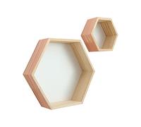 Zkydhbd Lot de 2 étagères hexagonales créatives - 4 couleurs au choix - Rangez vos clés, magazines - Pour garder la pièce propre et sauver le spa - Bois bleu, blanc, jaune