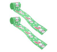 Zkydhbd Lot de 2 rouleaux de ruban décoratif à texture lisse pour décoration de Pâques créative et emballage de boîte cadeau, décoration de Pâques