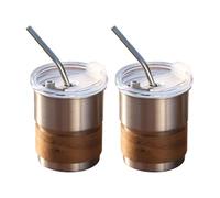 Zkydhbd Lot de 2 tasses à café anti-oxydation anti-rouille avec technologie d'isolation chaude, quatre mille tasses à café isothermes pour la maison ou les voyages