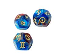 Zkydhbd Lot de 3 dés à paillettes mystiques à 12 faces pour annonces de fortune et conseils d'étoiles pour pratiques spirituelles, dés de divination équilibrés professionnels