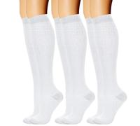 Zkydhbd Lot de 3 paires de chaussettes compressées au design ergonomique favorisant la circulation sanguine - Convient pour rester debout ou marcher de longues heures - Chaussettes athlétiques