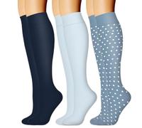 Zkydhbd Lot de 3 paires de chaussettes compressées au design ergonomique favorisant la circulation sanguine - Convient pour rester debout ou marcher de longues heures - Chaussettes athlétiques