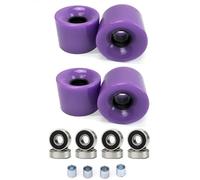 Zkydhbd Lot de 4 Longboards Skateboard Cruising Wheel Set avec roulements et entretoises Longboards PU Remplacement Skateboard Street
