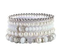 Zkydhbd Lot de 5 bracelets extensibles en perles de cristal étincelantes pour des styles individuels et des bandes élastiques confortables