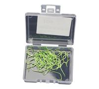 Zkydhbd Lot de 50 hameçons de pêche sans barbier à longue tige - Petits appâts - Faciles à utiliser - Accessoires pour eau douce et salée