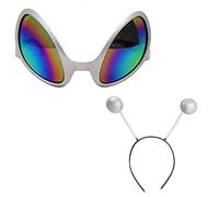 Zkydhbd Lunettes Alien et Martiens Serre-tête Verres arc-en-ciel Lunettes de soleil Boppers Bandeaux Accessoires de costume Accessoires de costume