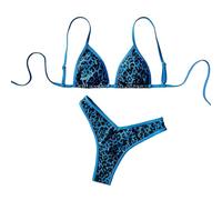 Zkydhbd Maillot de bain tankini dos nu motif animal 2 pièces/ensemble short triangle de soutien pour femme tendance