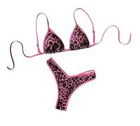 Zkydhbd Maillot de bain tankini dos nu motif animal 2 pièces/ensemble short triangle de soutien pour femme tendance