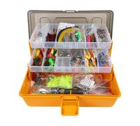 Zkydhbd Mallette de pêche robuste en ABS mélangé avec 547 outils essentiels et 16 choix de configuration pour les activités de plein air, planificateur d'équipement de pêche portable, 415 pièces 3