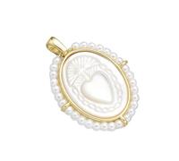 Zkydhbd Médailles ovales à la mode Vierge Marie, accessoire pour la fabrication de bijoux avec perles d'eau douce et coquillages