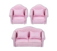 Zkydhbd Meubles de maison de poupée en bois Siège d'amour et canapé simple avec coussin amovible pour maison de poupée 1/12 avec meubles sur échelle 1/12