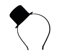 Zkydhbd Mini chapeau haut-de-forme pour fête de thé, accessoire de fête, bibi noir pour Mardi Gras Halloween Fournitures bibi pour femme