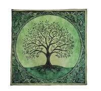 Zkydhbd Nappe de tarots, nappe d'autel, motif grand arbre, nappe astrologique, nappe de divinations, tissu de carte de divination, tapisserie murale, motif grand arbre, carte de tarots, nappe