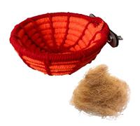 Zkydhbd Nid d'oiseau avec rembourrage pour cage perroquets nichoir pour animaux de compagnie artisanat petite taille oiseaux nidification cage décoration oiseaux perroquets