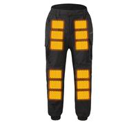 Zkydhbd Pantalon Chauffant pour Homme Imperméable Pantalon Décontracté avec 18 Zones Chauffantes USB Rechargeable et Plusieurs Poches pour Voyage Pantalon Extérieur Chaud, Noir , XXL