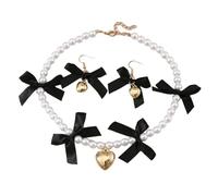 Zkydhbd Parure de bijoux élégante avec pendentif en forme de cœur et boucles d'oreilles en forme de cœur pour enfants, as show, Métal