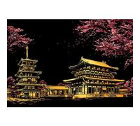 Zkydhbd Peinture à gratter pour adultes et enfants - Paysage urbain - Cadeau idéal - Papier arc-en-ciel - Carnet de croquis - Art artisanal - Vue de nuit