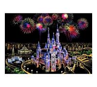 Zkydhbd Peinture à gratter pour adultes et enfants - Paysage urbain - Cadeau idéal - Papier arc-en-ciel - Carnet de croquis - Art artisanal - Vue de nuit