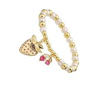 Zkydhbd Perles de fruits délicates confortables et élastiques - Texture cuivre - Convient aux chercheurs de bijoux individuels - Chaîne de main à perles tendance, taille unique, Comme décrit