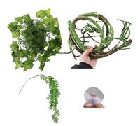 Zkydhbd Plante pour reptiles - Branche de vigne - Terrarium - Jungle Habita pour lézards - Serpent - Décoration - Fausse plante - Sans danger - Structure d'escalade pour animaux domestiques