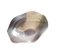 Zkydhbd Plateau de service en verre ondulé fabriqué à la main - Assiette contemporaine pour présentation de fromages à fruits et divertissement à la maison - Bol à fruits décoratif en verre ondulé