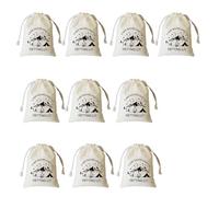 Zkydhbd Poches cadeaux réutilisables en lin avec cordon de serrage pour enterrement de vie de jeune fille en plein air comme un cordon de serrage en lin naturel, blanc, 13x18cm