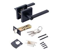 Zkydhbd Poignée de porte d'entrée en alliage de zinc avec clés antirouille pour porte de terrasse moustiquaire Poignée de porte d'entrée facile à installer avec clés en alliage de zinc pour intérieur