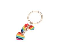 Zkydhbd Porte-clés effet goutte à goutte en alliage de zines arc-en-ciel robuste résistant à la corrosion Idée cadeau élégante Porte-clés tendance, Love Rainbow, taille unique