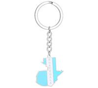 Zkydhbd Porte-clés en acier avec drapeau de la carte du Guatemala - Carte de pays - Géographie - Accessoires de voiture - Accessoires de sac à dos - Bijoux pour, Argenté., taille unique