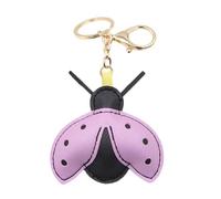 Zkydhbd Porte-clés en similicuir léger et permanent pour clés, sacs, voitures, accessoire mignon coccinelle, violet, taille unique