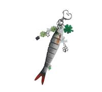 Zkydhbd Porte-clés ludique vie marine, taille compacte, facile à attacher, parfait pour personnaliser vos affaires, cadeaux pour les amours, porte-clés poisson pour bagages, J, taille unique