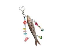 Zkydhbd Porte-clés ludique vie marine, taille compacte, facile à attacher, parfait pour personnaliser vos affaires, cadeaux pour les amours, porte-clés poisson pour bagages, F, taille unique