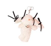 Zkydhbd Porte-clés mignon lapin en peluche souple figurine porte-clés ornement porte-clés accessoire PP coton texture pour le quotidien accessoire en peluche tendance, Noir , taille unique