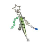 Zkydhbd Porte-clés poisson nageur multi-articulé authentique culture de pêche accessoire de bijoux pratique pour les amateurs de pêche Cadeau, Vert, taille unique