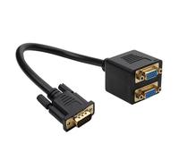 Zkydhbd Répartiteur VGA vers VGA vers double moniteur 1080p Convertisseur vidéo Plug and Play Cordon de 25 cm pour écran d'ordinateur