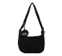 Zkydhbd Sac à bandoulière élégant en velours côtelé avec sangle réglable, sac à main léger pour tous les jours avec poche zippée pour homme et femme, sac latéral, Noir , One Size