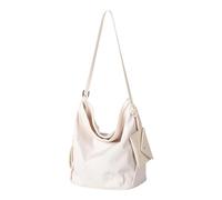 Zkydhbd Sac à bandoulière élégant pour un usage quotidien, sac fourre-tout en nylon de grande capacité avec sangle réglable et breloque décorative, design unique pour femme, beige, One Size
