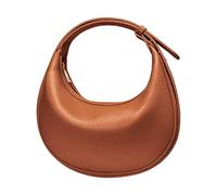 Zkydhbd Sac à bandoulière en cuir pour femme avec bandoulière réglable Motif croissant, marron, One Size