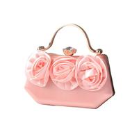 Zkydhbd Sac à bandoulière en soie avec motifs floraux pour mariage, fête, sac à main avec strass, sac à main de soirée, Poudre de champagne., One Size