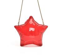 Zkydhbd Sac à main de soirée unique en PVC en forme d'étoile pour femmes et filles, sac à bandoulière unique pour bal, mariage, bal de fin d'année, sac à bandoulière pour étudiant, Rouge, One Size