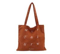 Zkydhbd Sac fourre-tout multifonction en velours côtelé pour femme, sac à main spacieux de grande capacité, sac à main pour tous les jours, sac à main essentiel pour étudiant, marron, One Size