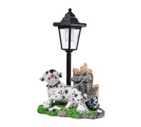 Zkydhbd Sculpture de chien en résine résistante aux intempéries - Lampe solaire pour pelouses et parterres de fleurs - Décoration faite à la main - Décoration d'animal mignon