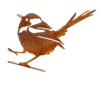 Zkydhbd Sculpture d'oiseau en fer de style antique résistante aux intempéries - Art de jardin pratique - Décoration de porche et cour - Figurine d'oiseau en métal vieilli