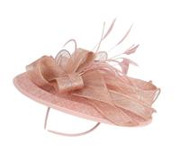 Zkydhbd Serre-tête délicat réglable avec base en sinamay et ornements à plumes pour les jours de course et les mariages, D, Taille unique