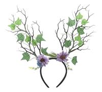 Zkydhbd Serre-tête en bois de fleurs pour femmes et enfants, cerceau à cheveux, rennes, serre-têtes pour renaissances