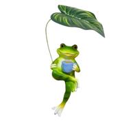 Zkydhbd Statues miniatures de jardin grenouilles en résine figurines d'animaux pour pelouses extérieures décors nordiques centres de table cadeaux parapluies statues grenouilles