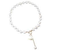 Zkydhbd Style européen simple, collier de perles d'imitation avec pendentif géométrique en alliage pour femmes avant-gardistes, as show, Alliage, perle d'imitation