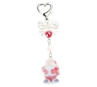 Zkydhbd Support de Père Noël en peluche robuste avec pendentif étoile et nœud papillon Décoration de Noël portable pour tous les âges Porte-clés de Noël